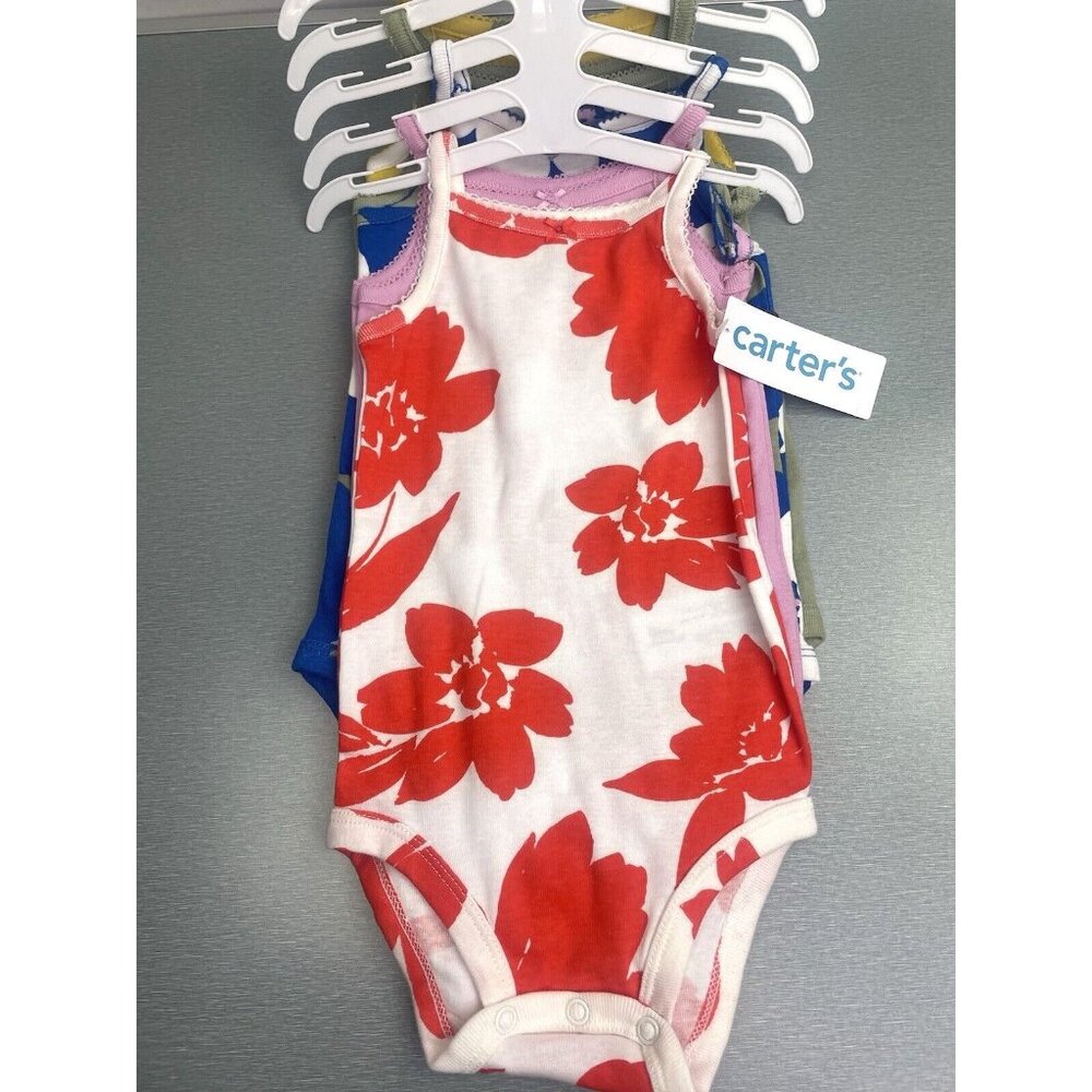 New Carter's Girls 5 Pack Floral Bodysuits 100% Cotton Size 9 Months